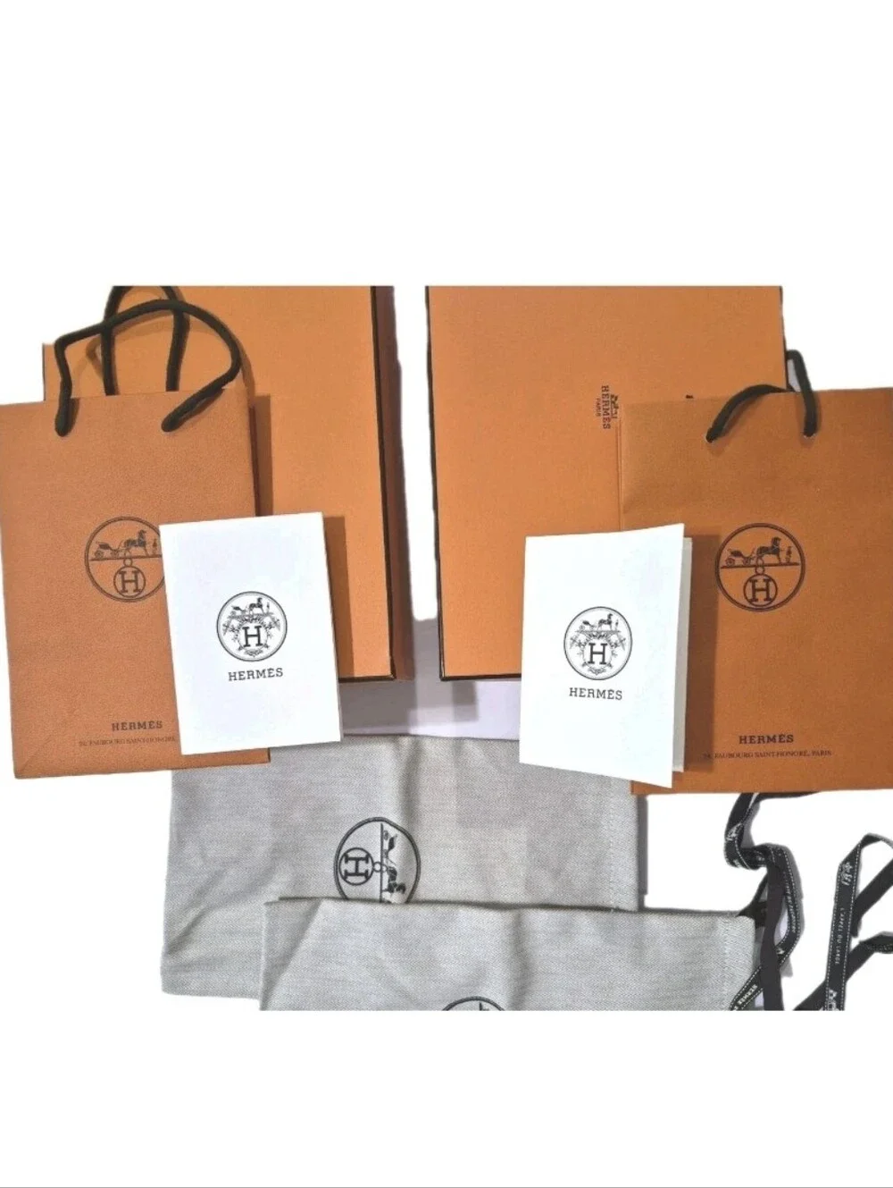 Authentic Hermes Empty Shoe Boxes + Dust Bags + Shopping Bags +...